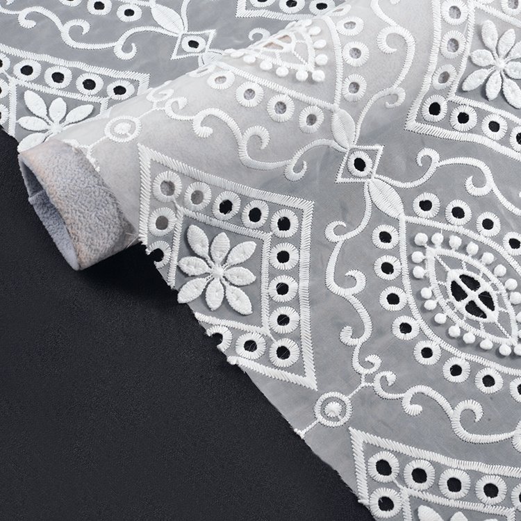 embroidered 3d flowers embroidery fabric lace fabric nigeria lace fabric 2024 chiffon eyelet