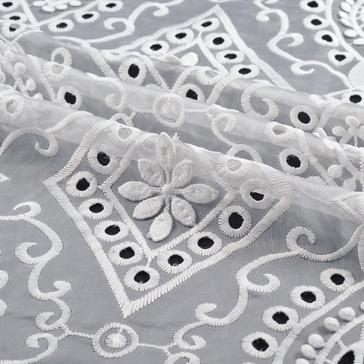 embroidered 3d flowers embroidery fabric lace fabric nigeria lace fabric 2024 chiffon eyelet