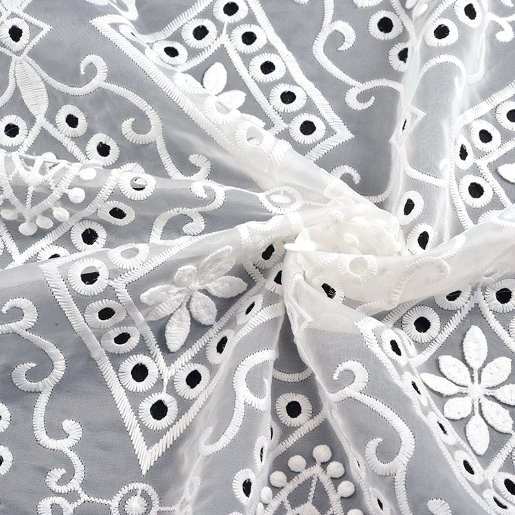 embroidered 3d flowers embroidery fabric lace fabric nigeria lace fabric 2024 chiffon eyelet