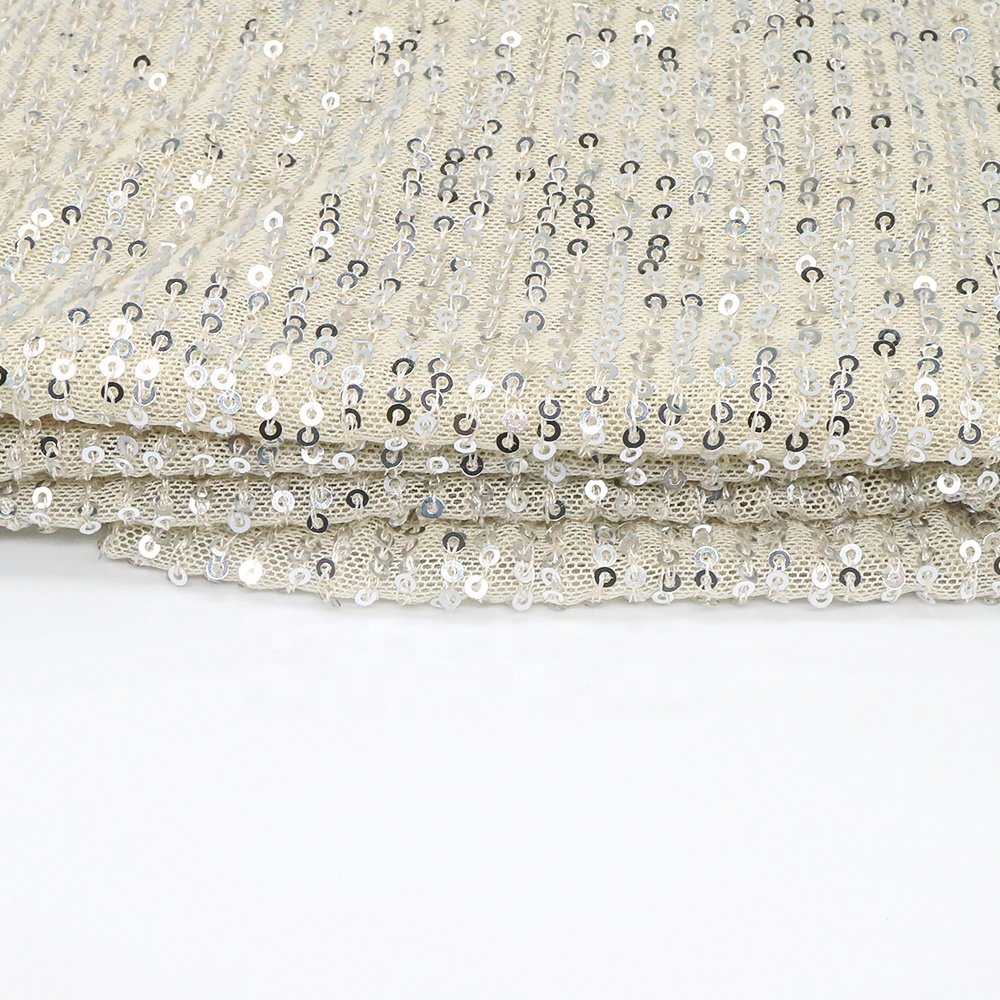 Wholesale manufacturer best price design plain mesh gold sequin embroidery fabric for party dress