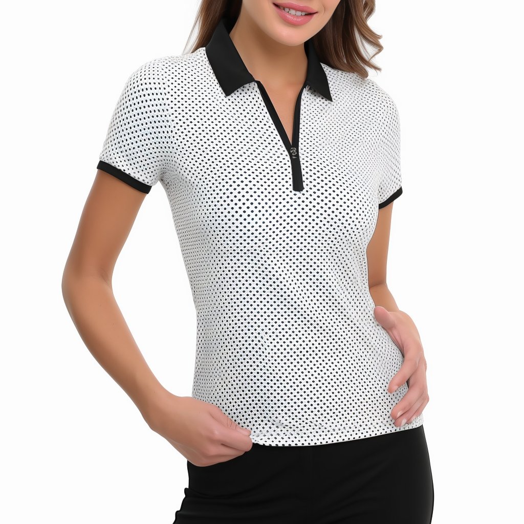 Athletic Training Quick Dry 1/4 Zip Short Sleeve Woman Polo Shirts High Quality Custom Polyester Polo Shirts ladies golf shirts