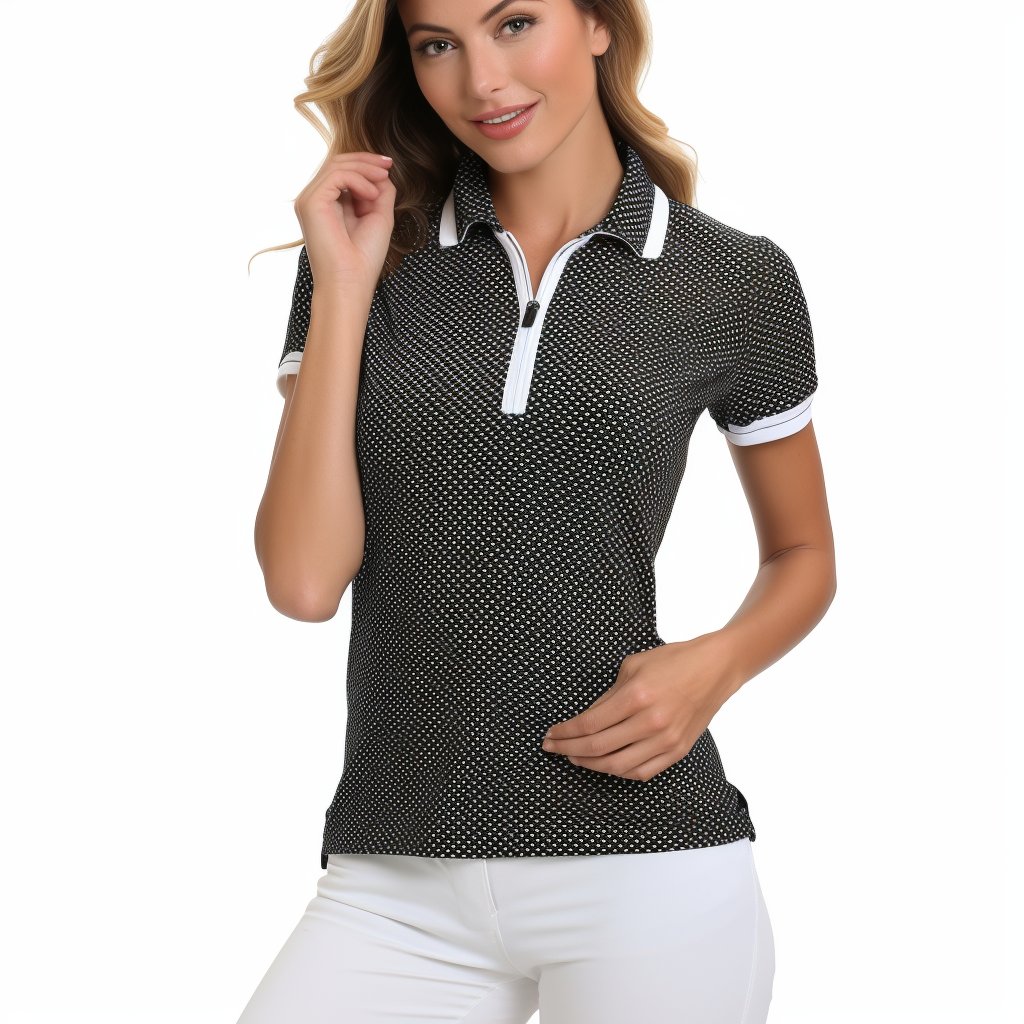 Athletic Training Quick Dry 1/4 Zip Short Sleeve Woman Polo Shirts High Quality Custom Polyester Polo Shirts ladies golf shirts