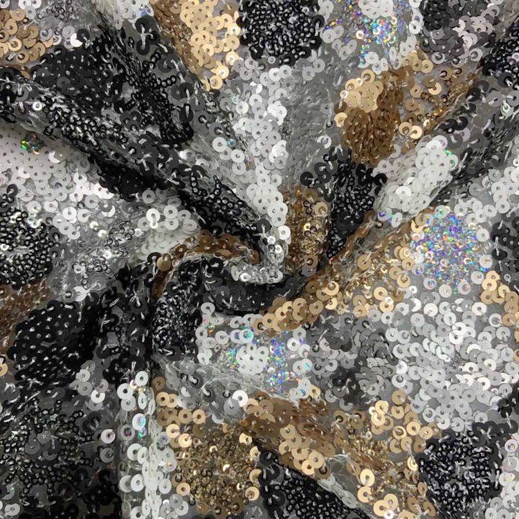 2022 shiny heavy full sequin net embroidery fabric for clothing S-11211
