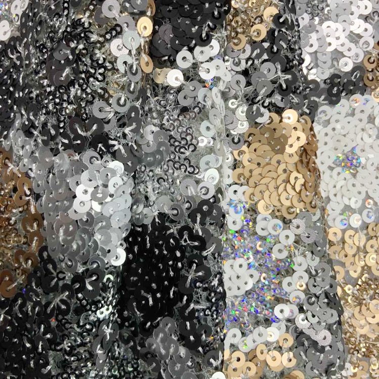 2022 shiny heavy full sequin net embroidery fabric for clothing S-11211