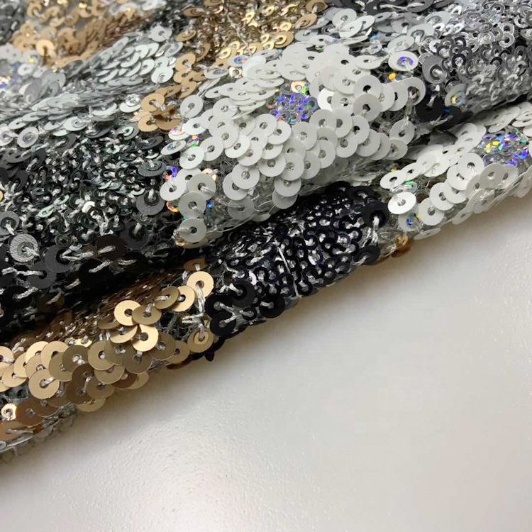 2022 shiny heavy full sequin net embroidery fabric for clothing S-11211