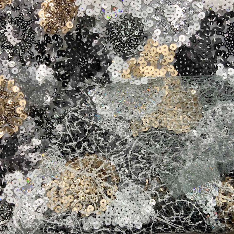 2022 shiny heavy full sequin net embroidery fabric for clothing S-11211