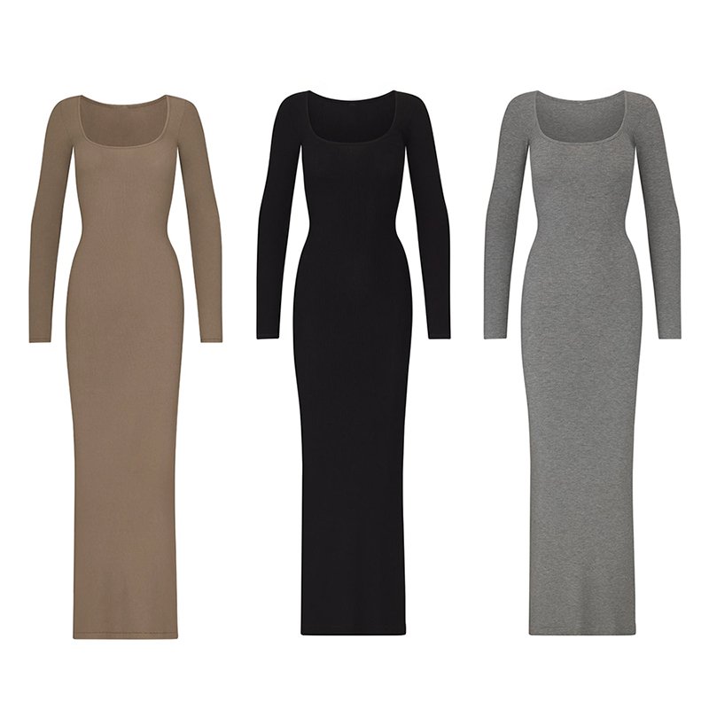 Custom Tight Shapewear Ribbed Dress Sexy Sleeveless Women Bodycon Knitted Tank Skinny Casual Snatched Long Slip Slim Dress