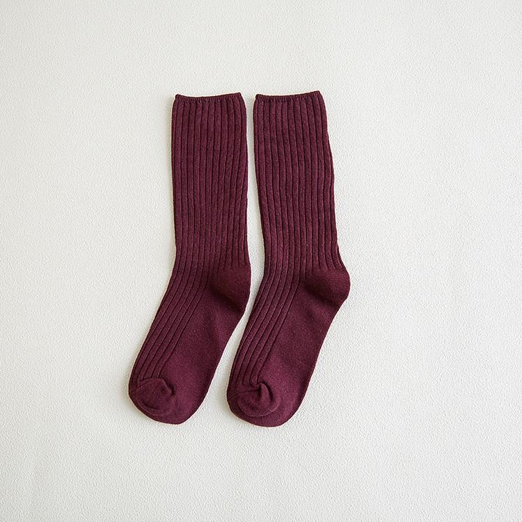 K40 Solid color Socks Women Cotton Knitting Rib Solid Colors 14 Kinds of 4 Seasons Basic Daily Women Socks