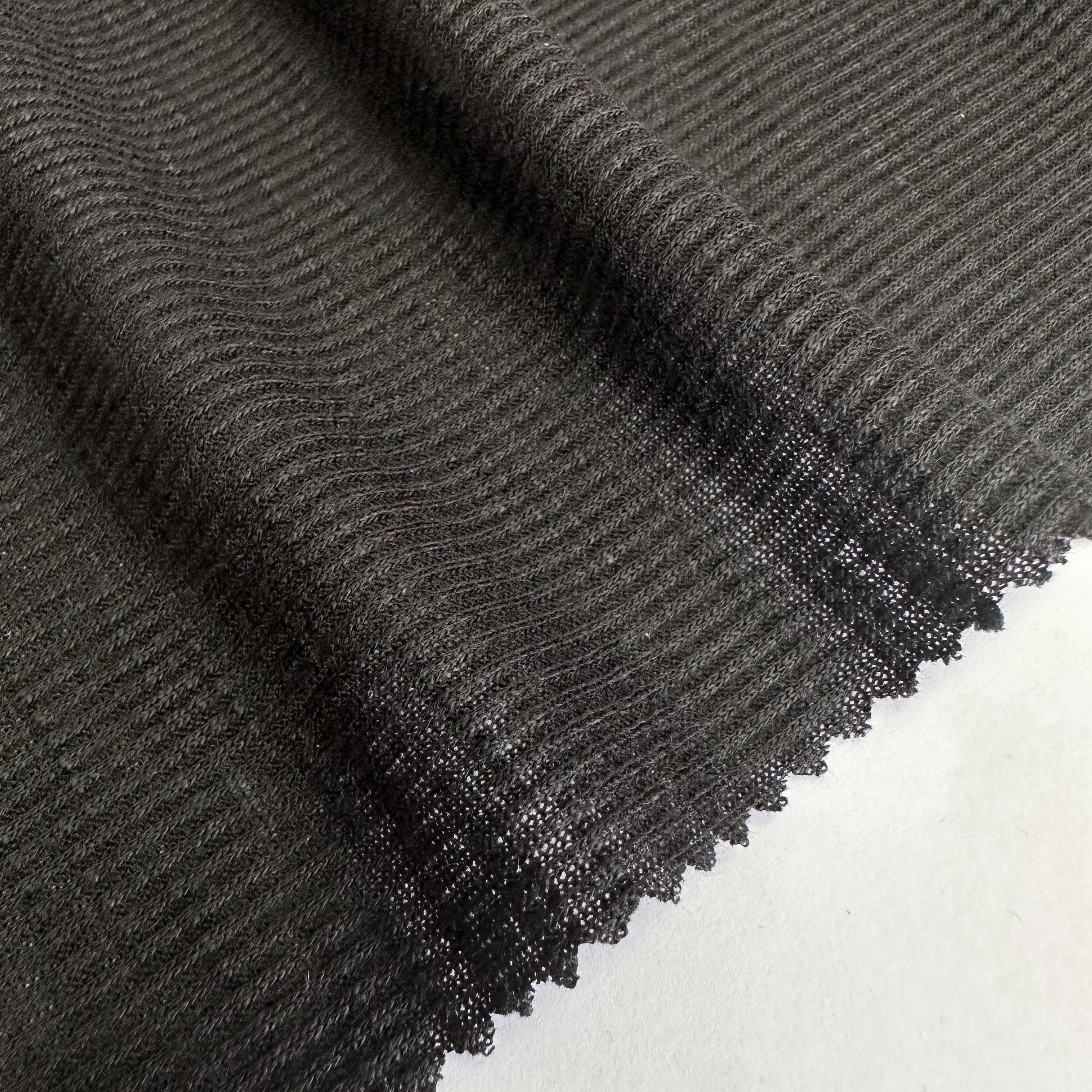Best sell 70% polyester 30% rayon TR slub thick needle striped rib knitted fabric Korean Cardigan sweater fabric