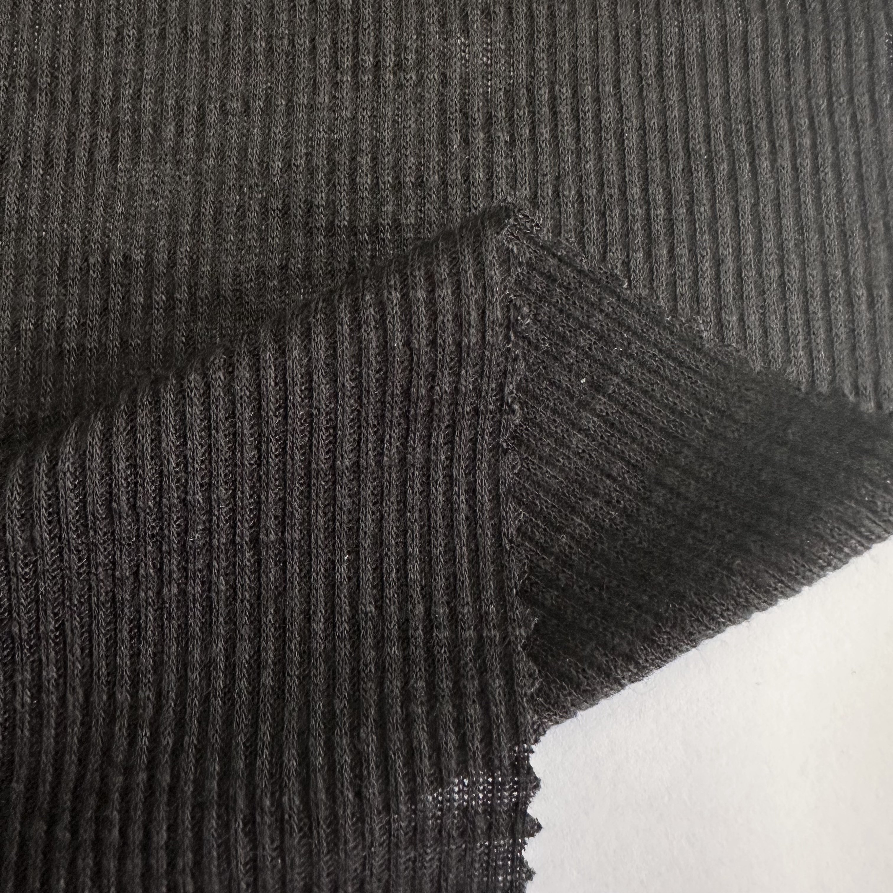 Best sell 70% polyester 30% rayon TR slub thick needle striped rib knitted fabric Korean Cardigan sweater fabric