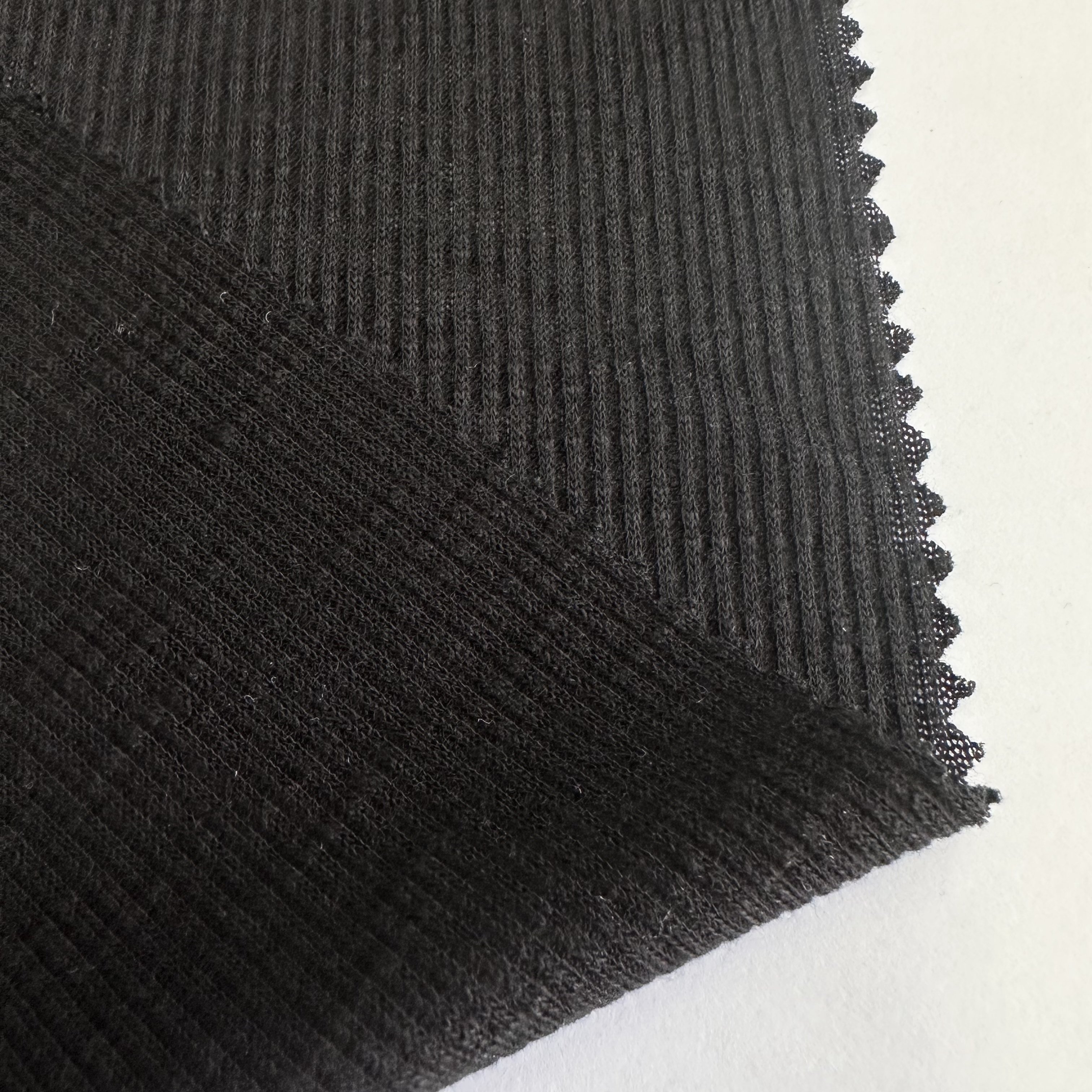 Best sell 70% polyester 30% rayon TR slub thick needle striped rib knitted fabric Korean Cardigan sweater fabric