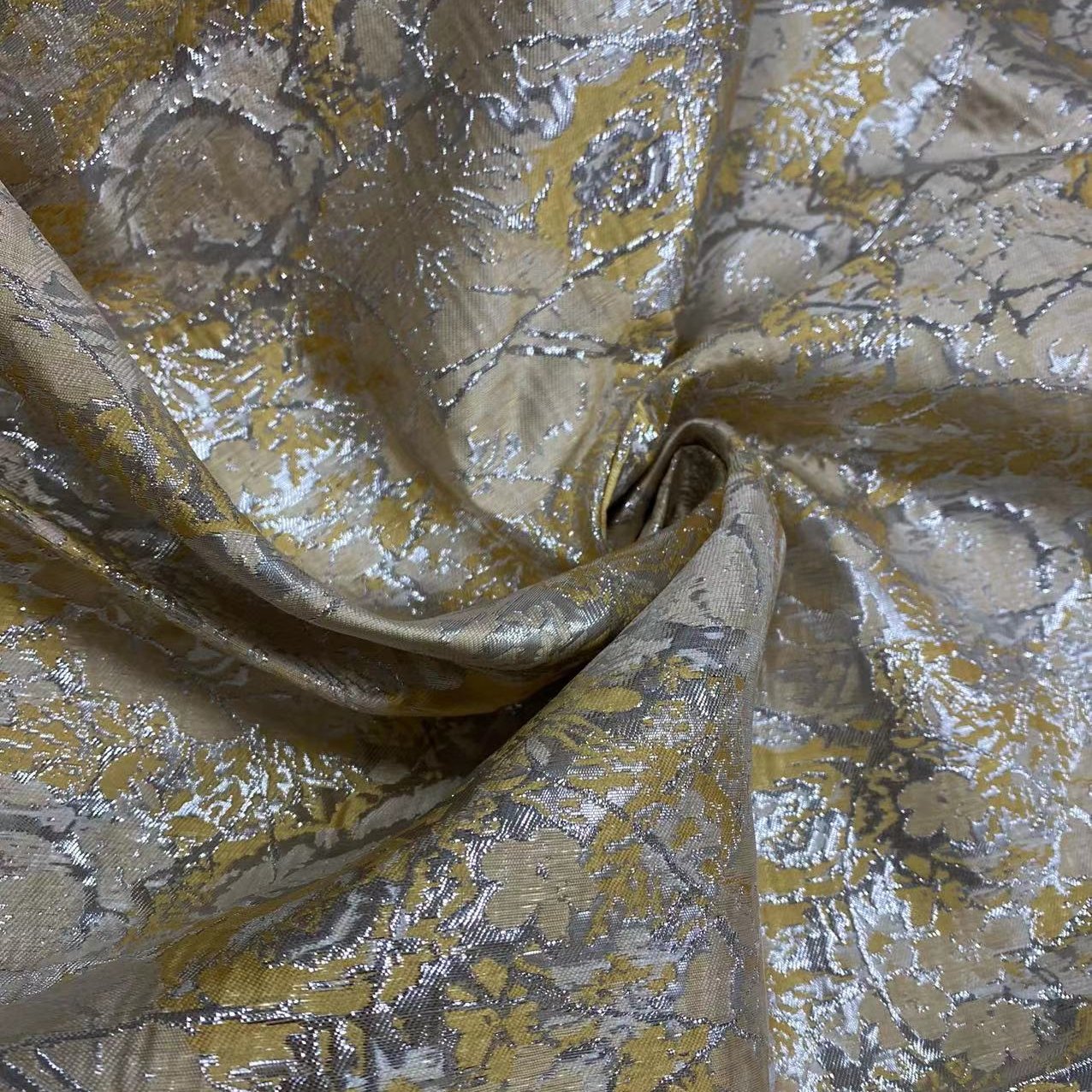 CLASSICAL FASHION DESIGN METALLIC BROCADE JACQUARD FABRIC FOR LADY GARMENT FACTORY SALES