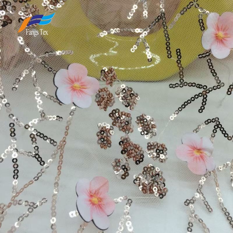 Bestway Elegant 3D Satin Ribbon Embroidery Rosette Decorative bead embroidery Fabric for Wedding Event Party
