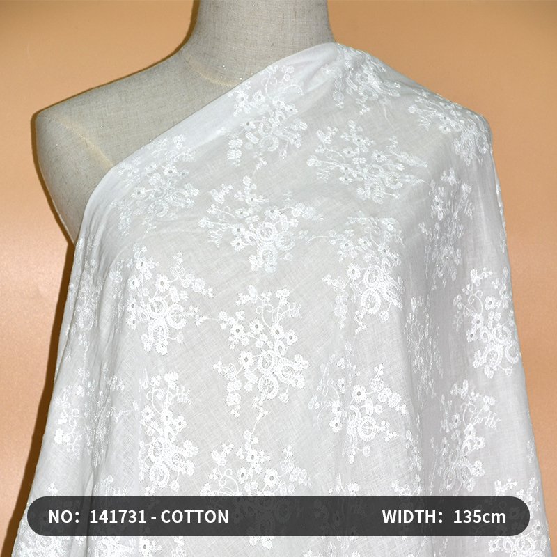 Factory wholesale cotton eyelet embroidery lace white lace pure cotton fabric lace