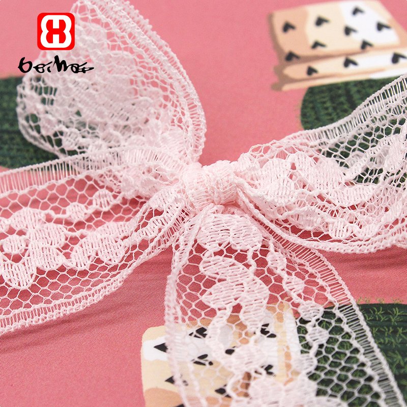 Wholesale Light Pink Color Lace Ribbon Bow For Girls Underwear Bow knot Clothing Dress DIY Packaging Accessories