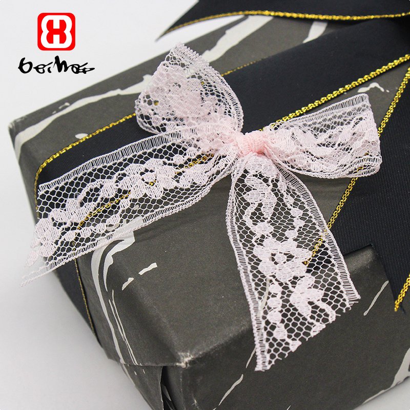Wholesale Light Pink Color Lace Ribbon Bow For Girls Underwear Bow knot Clothing Dress DIY Packaging Accessories