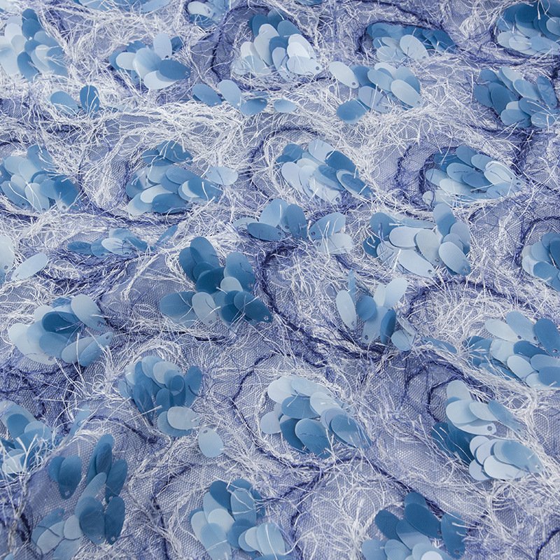 European and American sequins multicolor bead piece embroidery fabric for dress