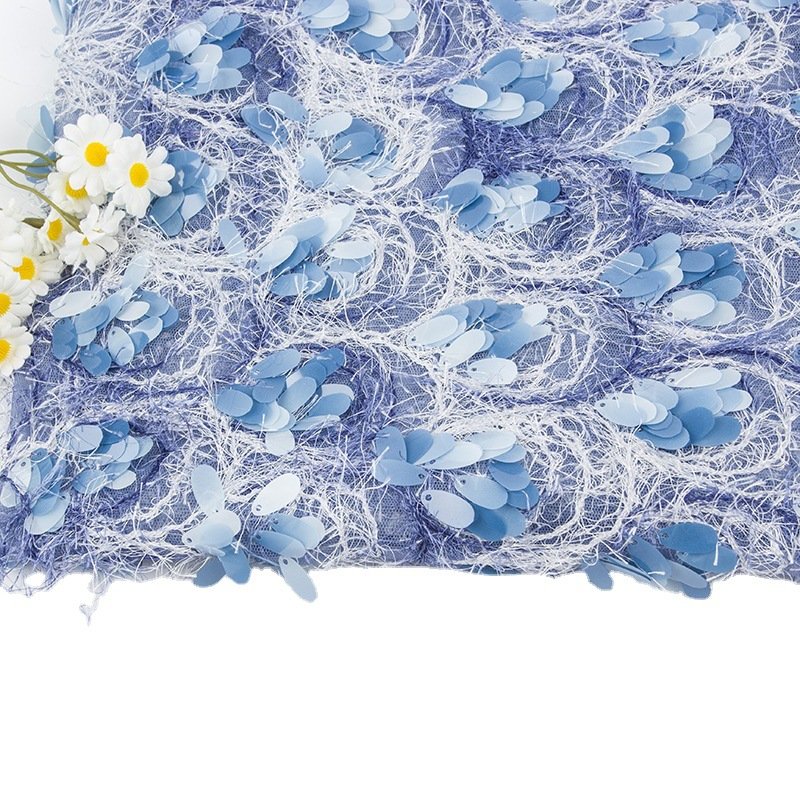 European and American sequins multicolor bead piece embroidery fabric for dress