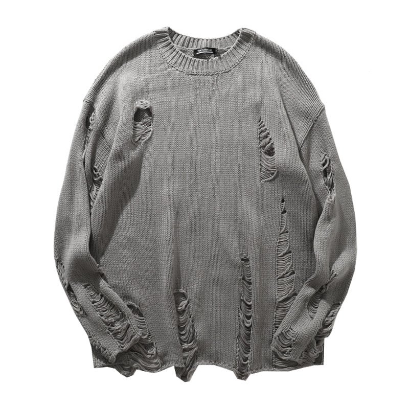 Custom Logo Pullover Knit Sweater Drop Shoulder Knitwear Men's Sweater Men Brushed Mohair Fuzzy Crew Neck Oversized Jacquard