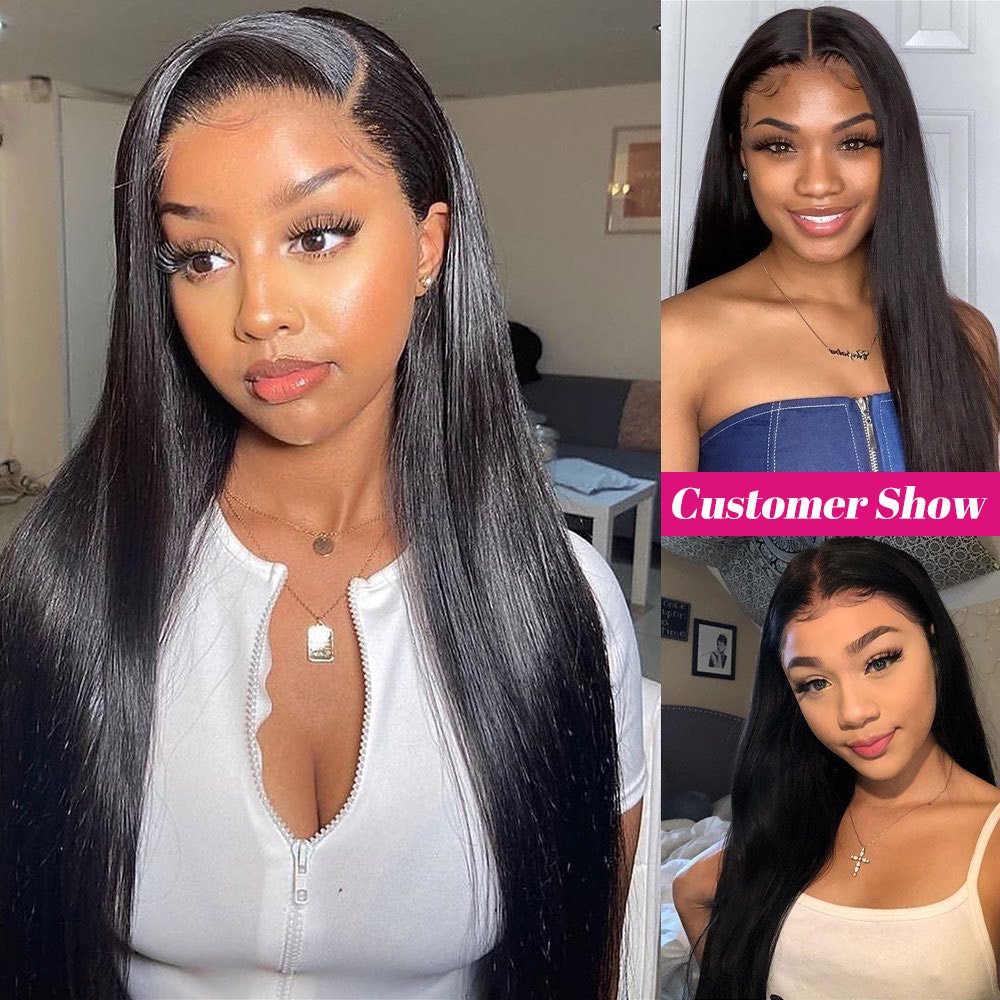 Raw Indian Hair HD Lace Frontal Wig Virgin Swiss Lace Front Bone Straight Human Hair Wigs For Black Women