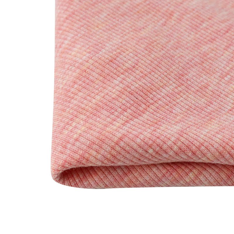 Textile cotton polyester spandex rib 2*2 mixed color blended fabric wholesale price fabric