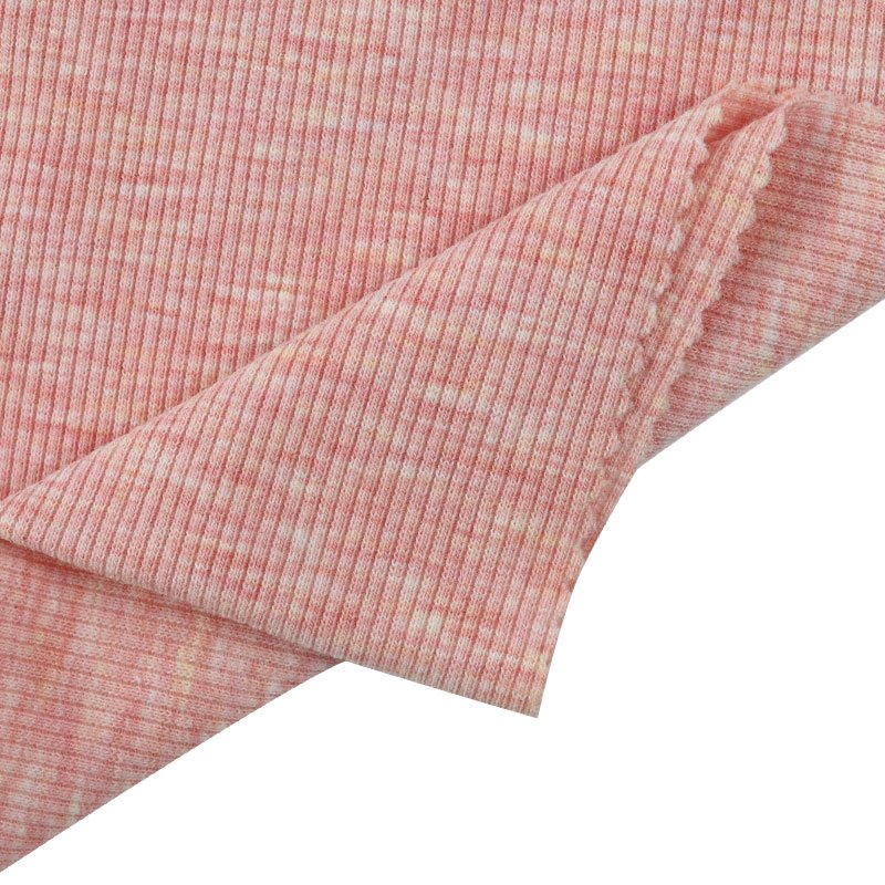 Textile cotton polyester spandex rib 2*2 mixed color blended fabric wholesale price fabric