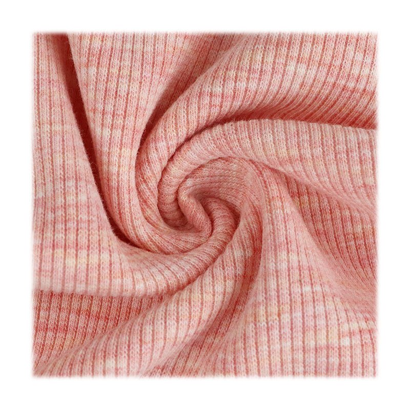 Textile cotton polyester spandex rib 2*2 mixed color blended fabric wholesale price fabric
