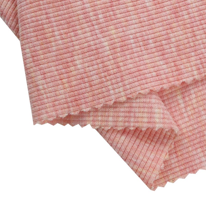 Textile cotton polyester spandex rib 2*2 mixed color blended fabric wholesale price fabric