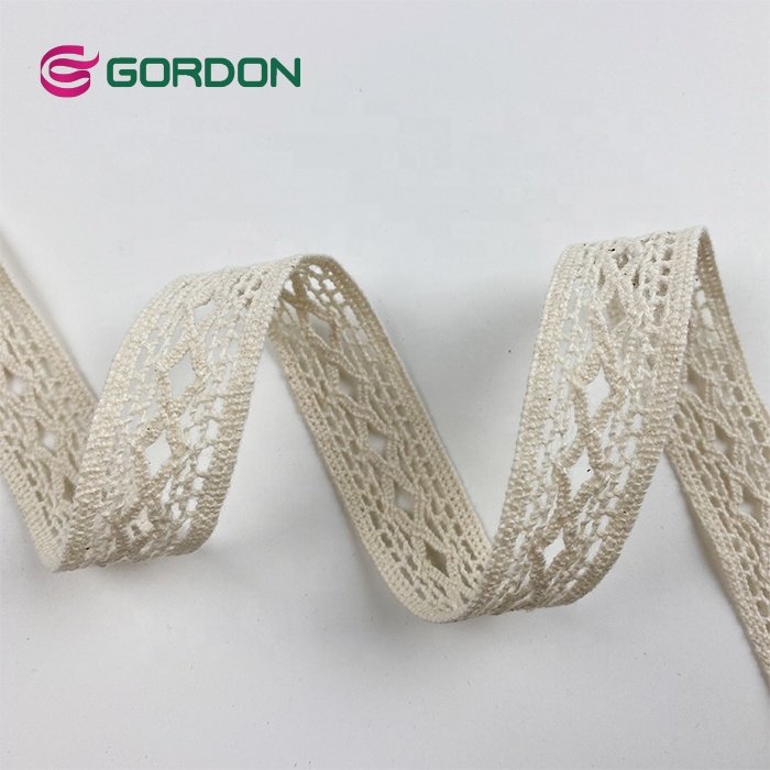 Gordon Ribbons Wholesale Luxury Lace Home Textile Embroidery Fabric 100% Cotton Sustainable Crocheted Embroidery Lace with Beads