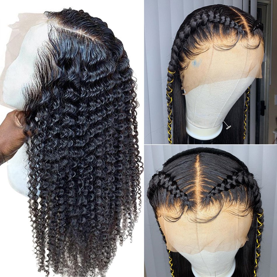 Cheap Quality Deep Wave Brazilian Natural Human Hair Wigs Human Hair Lace Front Wig Glueless Hd Lace Frontal Wig For Black Women