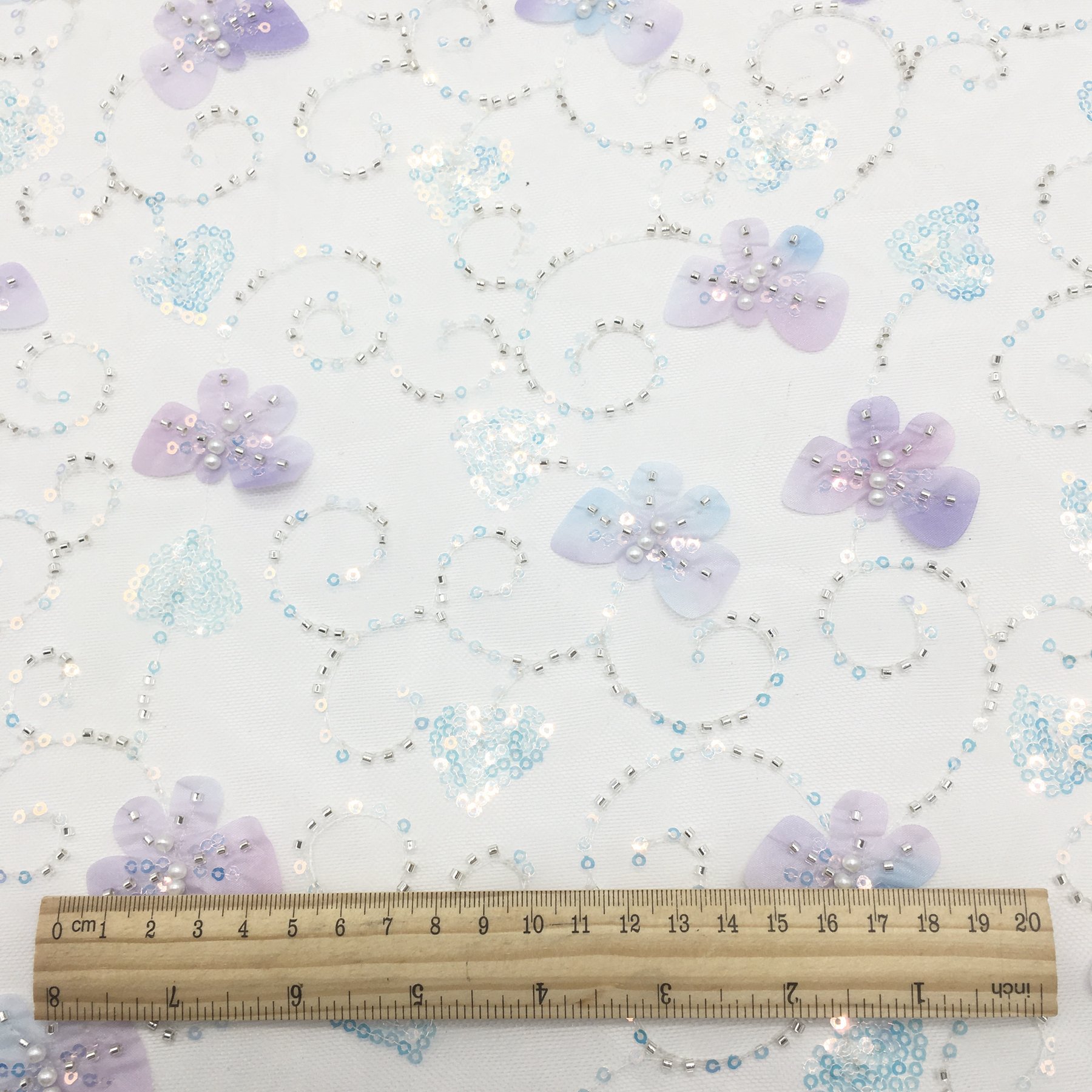 Golden Supplier CR163 Laser Cut Flower Embroidery Tulle 3d Lace Fabric Soft Lace Sequin beaded Embroidery Fabric for Garments