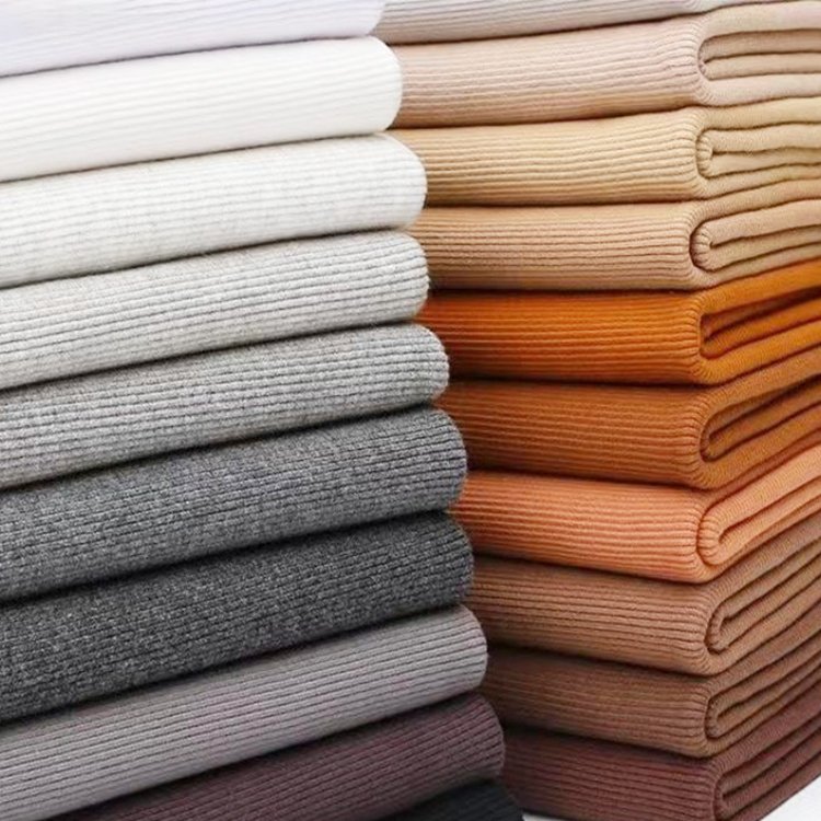 Cotton 2x2 ribbed fabric 21S combed elastic ribbed fabric sweatshirt collar cuffs hem ribbed knitted fabric