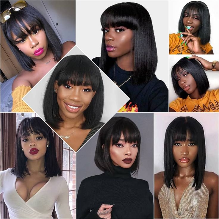 RXHAIR Hot Selling Cheap Human Virgin Hair Wigs Raw Vietnamese Hair Bob Straight Wig With Not Lace Bang For Black Women