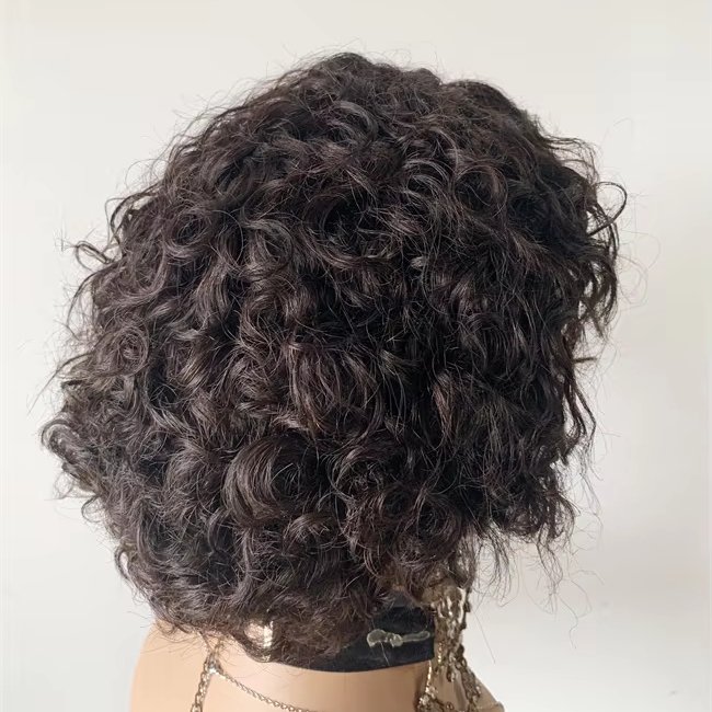 DX241 Stock mannequin head prosthesis cuticle aligned unprocessed vietnames hair short pixie cut curly full lace wigs henan hair