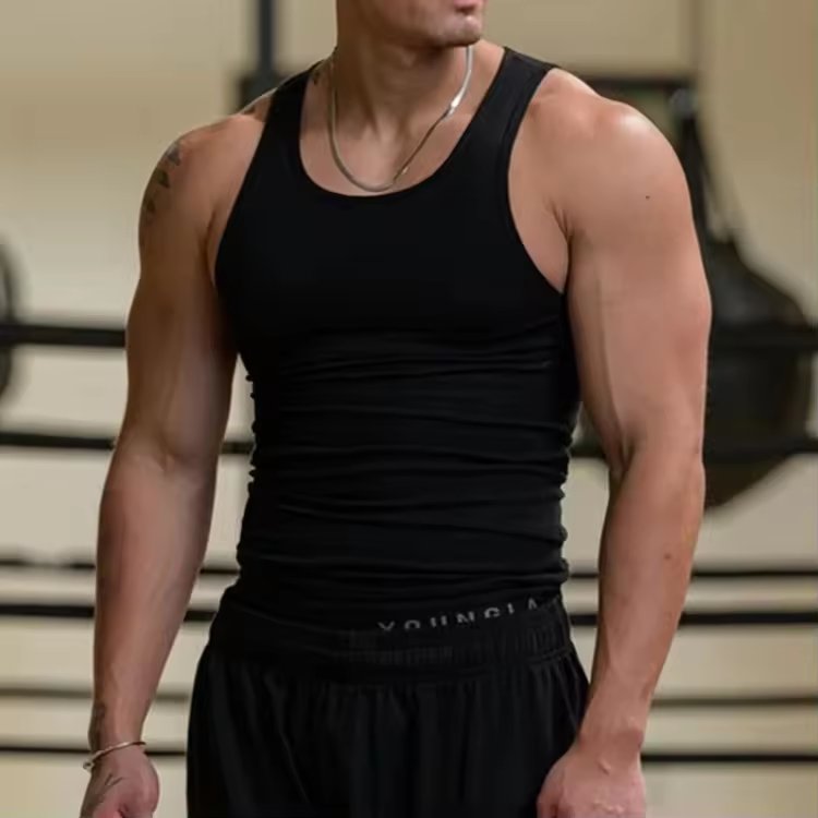 Wholesale Men's Tank Top Compression Athletic Gym Stringer Fitness Running Men's Ribbed Tank Top