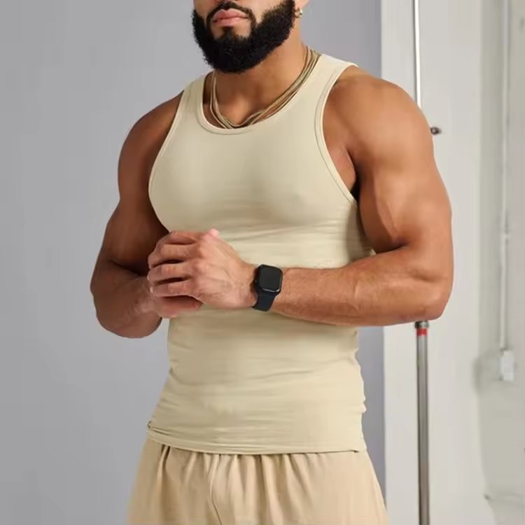 Wholesale Men's Tank Top Compression Athletic Gym Stringer Fitness Running Men's Ribbed Tank Top