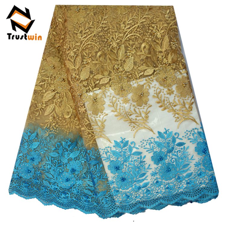 Fashion Nigerian Aso ebi uniform 3d flower embroidery lace fabric