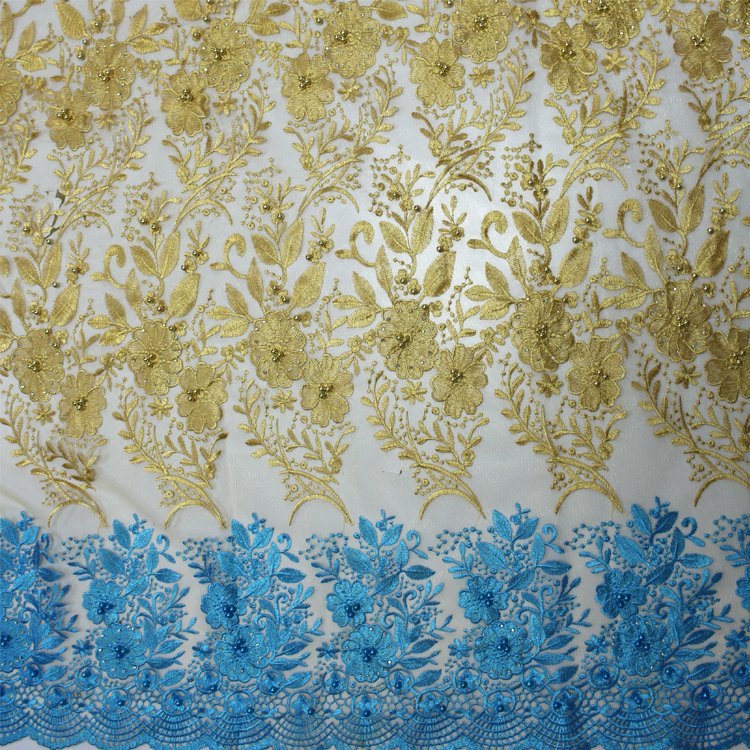 Fashion Nigerian Aso ebi uniform 3d flower embroidery lace fabric