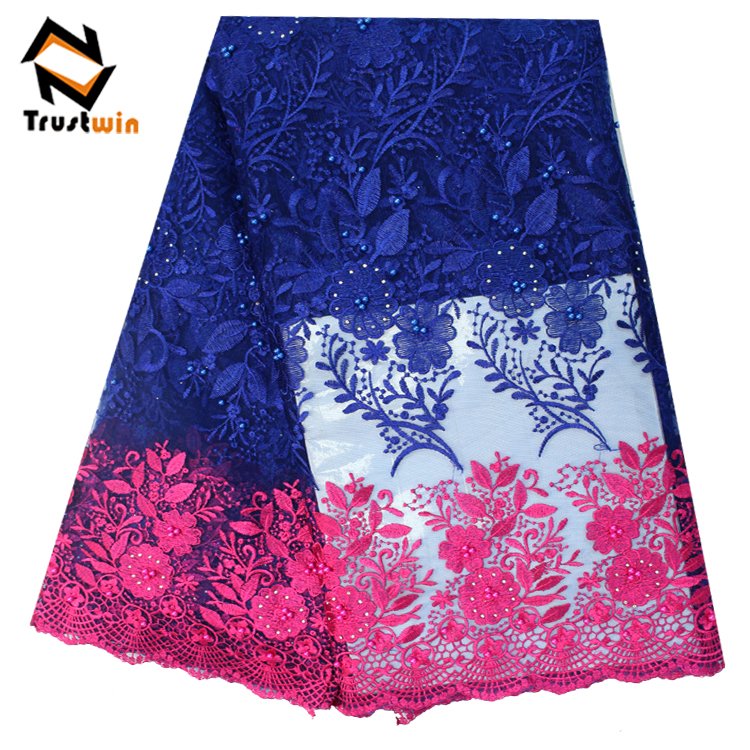 Fashion Nigerian Aso ebi uniform 3d flower embroidery lace fabric
