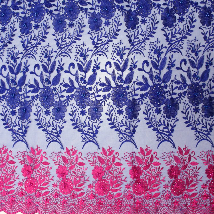 Fashion Nigerian Aso ebi uniform 3d flower embroidery lace fabric