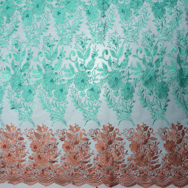 Fashion Nigerian Aso ebi uniform 3d flower embroidery lace fabric