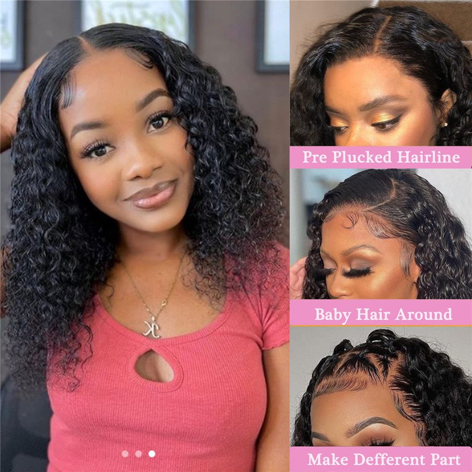 Cheap Kinky Curly Brazilian Human Hair Short Bob Wigs Human Hair Lace Front Hd Lace Frontal Wig Vendor Glueless Full Hd Lace Wig