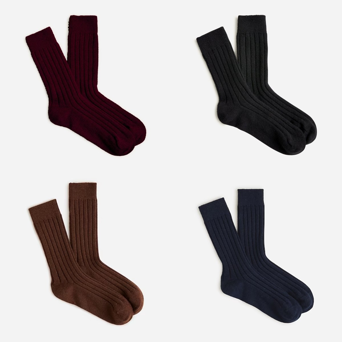 High Quality Solid Ribbed Custom Logo Color Women's Knitted 100% Cashmere Sock