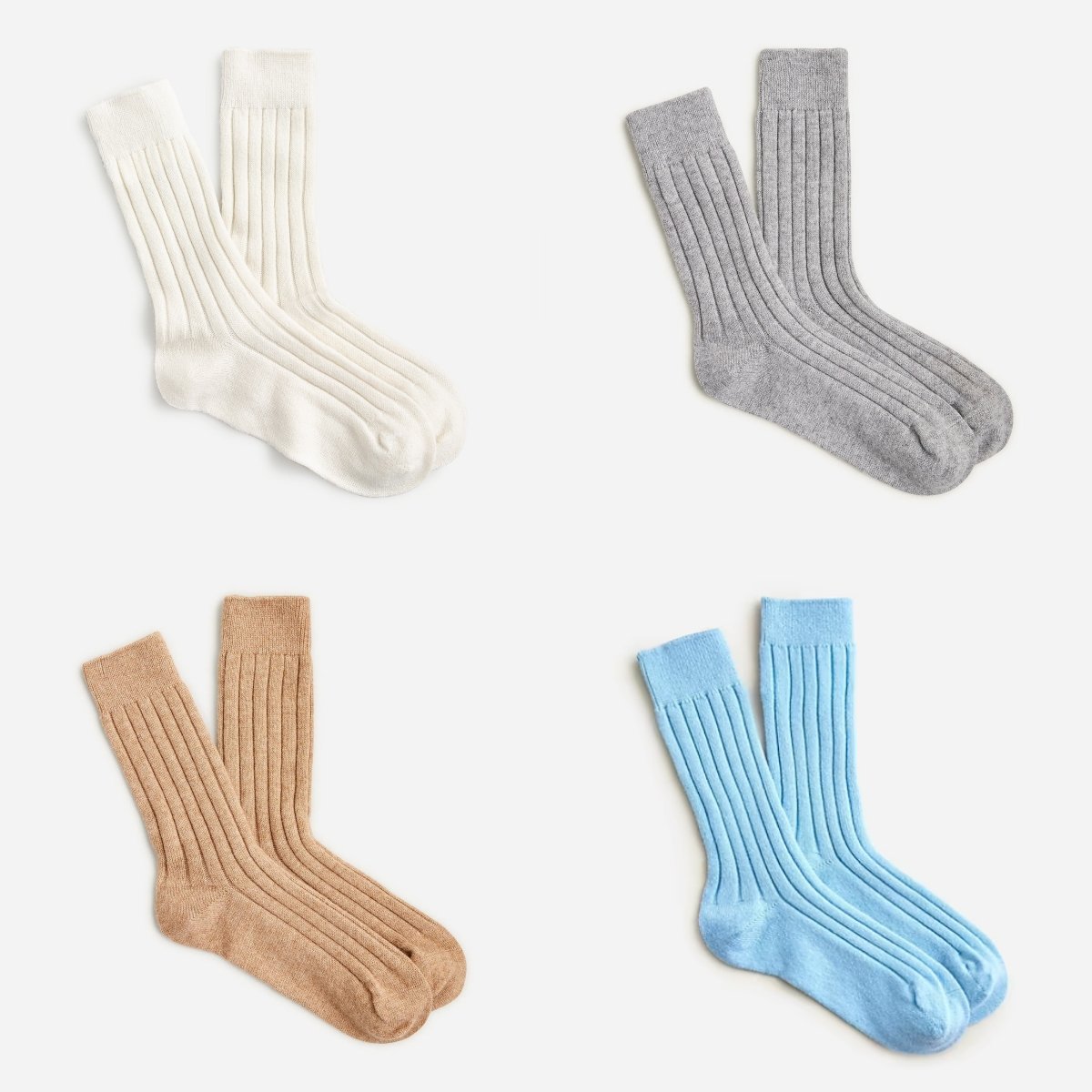 High Quality Solid Ribbed Custom Logo Color Women's Knitted 100% Cashmere Sock