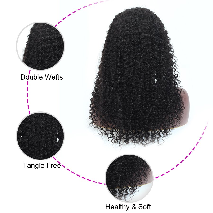 Factory Wholesale Brazilian Hair Kinky Curly 13x4 Lace Front Wigs Human Hair Pre Plucked Wig Transparent Lace Human Hair Wigs
