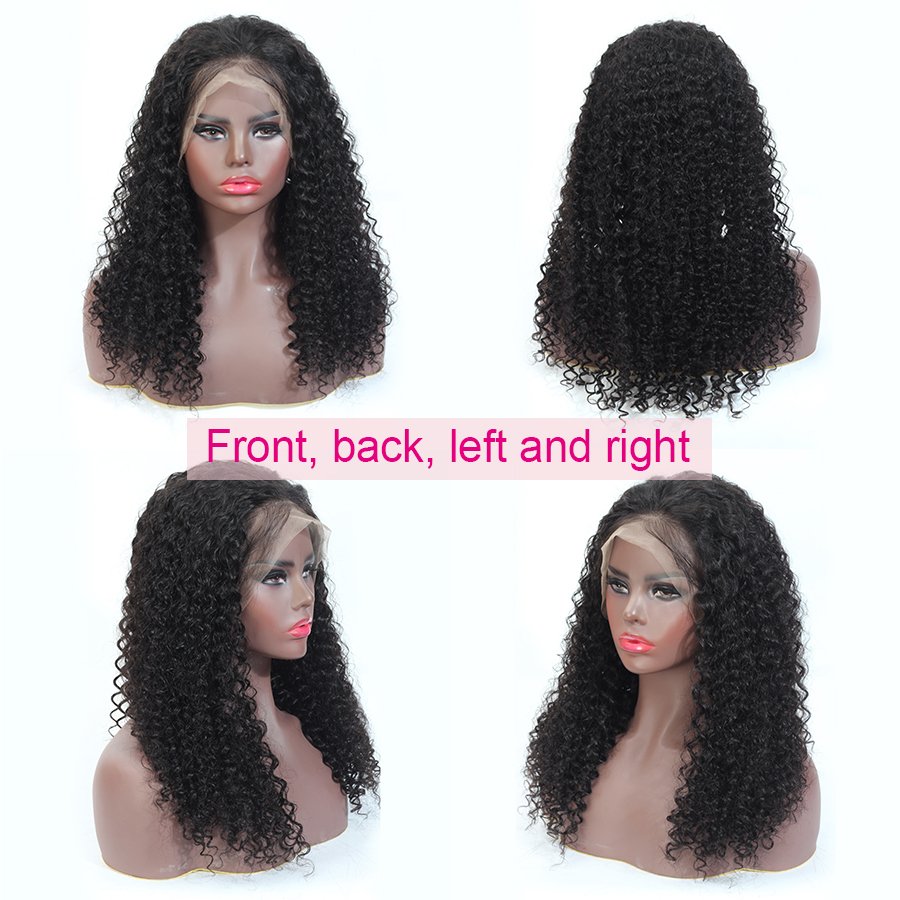 Factory Wholesale Brazilian Hair Kinky Curly 13x4 Lace Front Wigs Human Hair Pre Plucked Wig Transparent Lace Human Hair Wigs