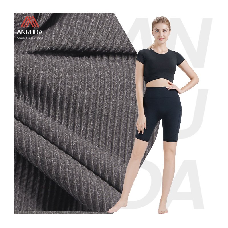 A2283 Wholesale Polyamide Elastane High Elastic Soft Stripes Rib Knit Ribbed spandex Fabric For Swimwear