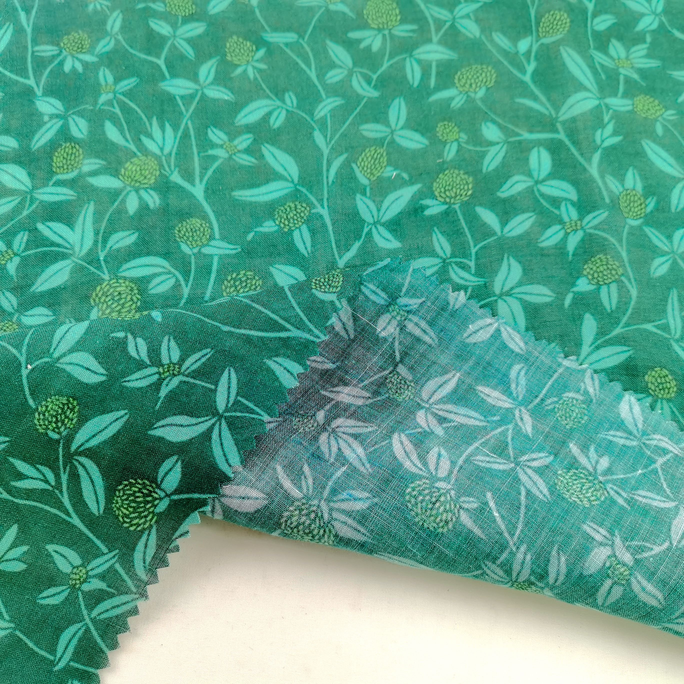 Spring/Summer 42 pure ramie small Floral fabric thin breathable comfortable flower plant print for shirt dress