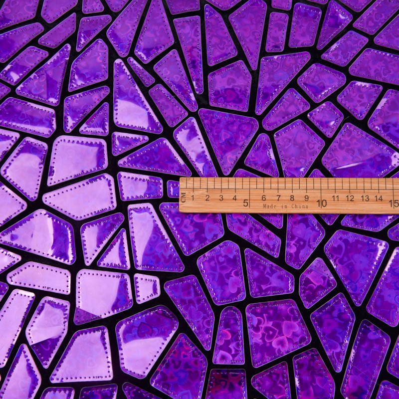 Wholesale Luxury laser Iridescent Polygon shiny velvet basic fabric laser cutting laser cut sequin fabric