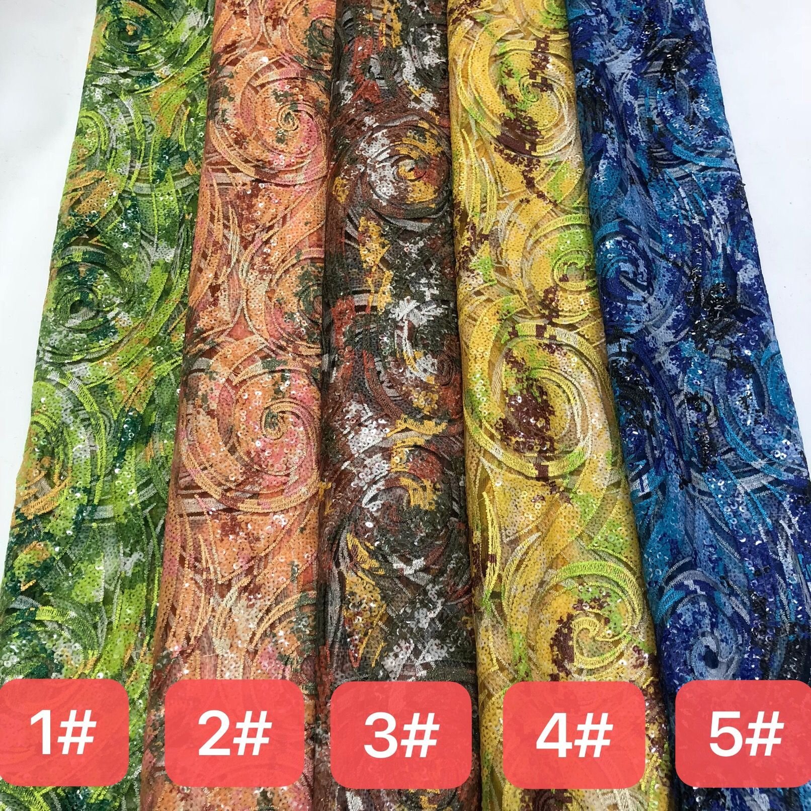 bz016 High Quality African Bridal Tulle Lace with Sequins Nigerian Mesh Lace for Wedding Lace Fabric